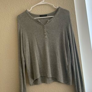 brandy melville heather grey button sweater